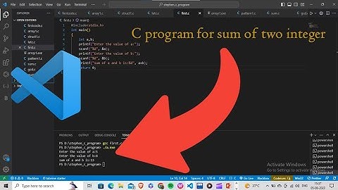 C program for sum of two numbers | 2023 | vs code | c programming