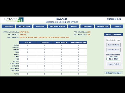 Sueldo Empresarial (Sistema contabilidad y remuneraciones en Excel Reyland)