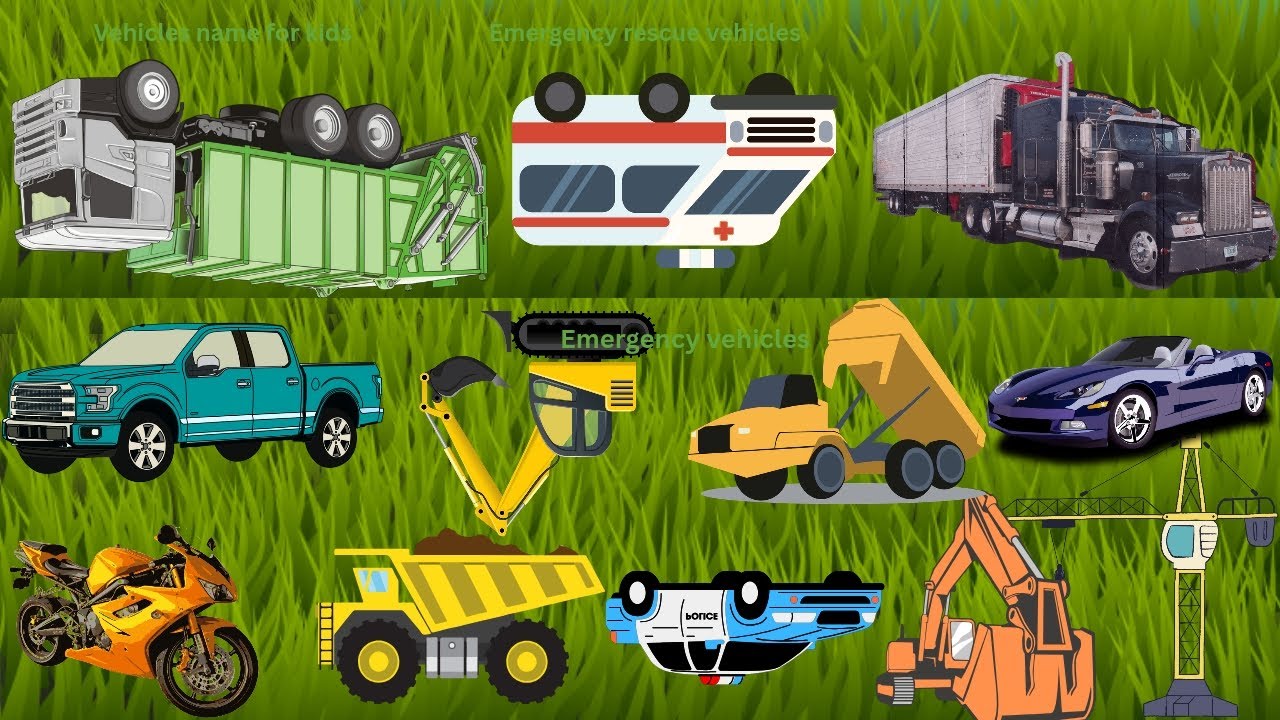 Learn Emergency  Vehicles for kids: Fun Learning Emergency Vehicles Name for toddlers 🚒 🚓  🚑 🚨🚨 
