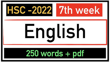 HSC 22 7th Week English Assignment l HSC 2022 English Assignment  7th Week l 7th week assignment