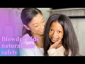 Kids natural hair tutorial: How to blow dry  with NO heat damage!!