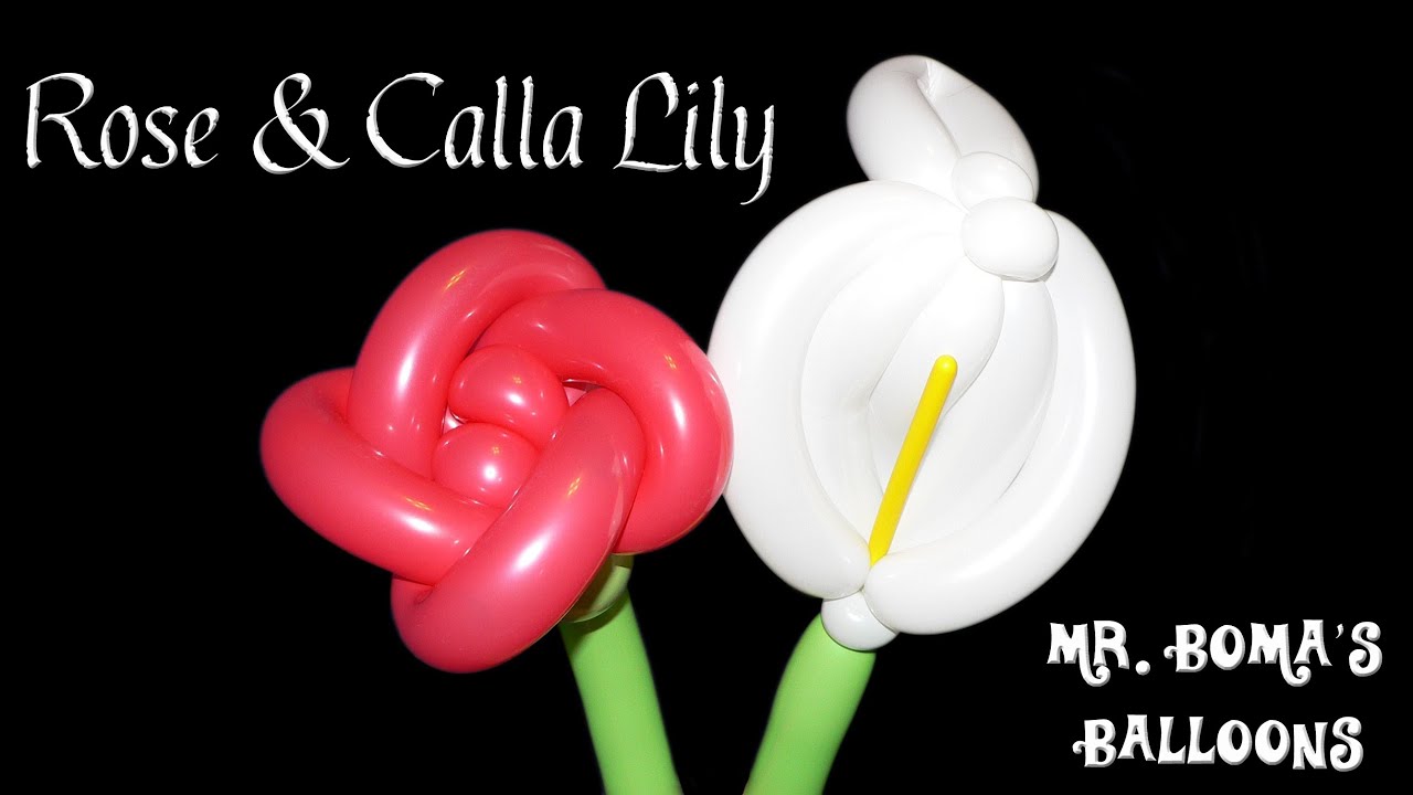 Balloon Flowers Balloon Animal Tutorial - Rose and Calla Lily (Balloon