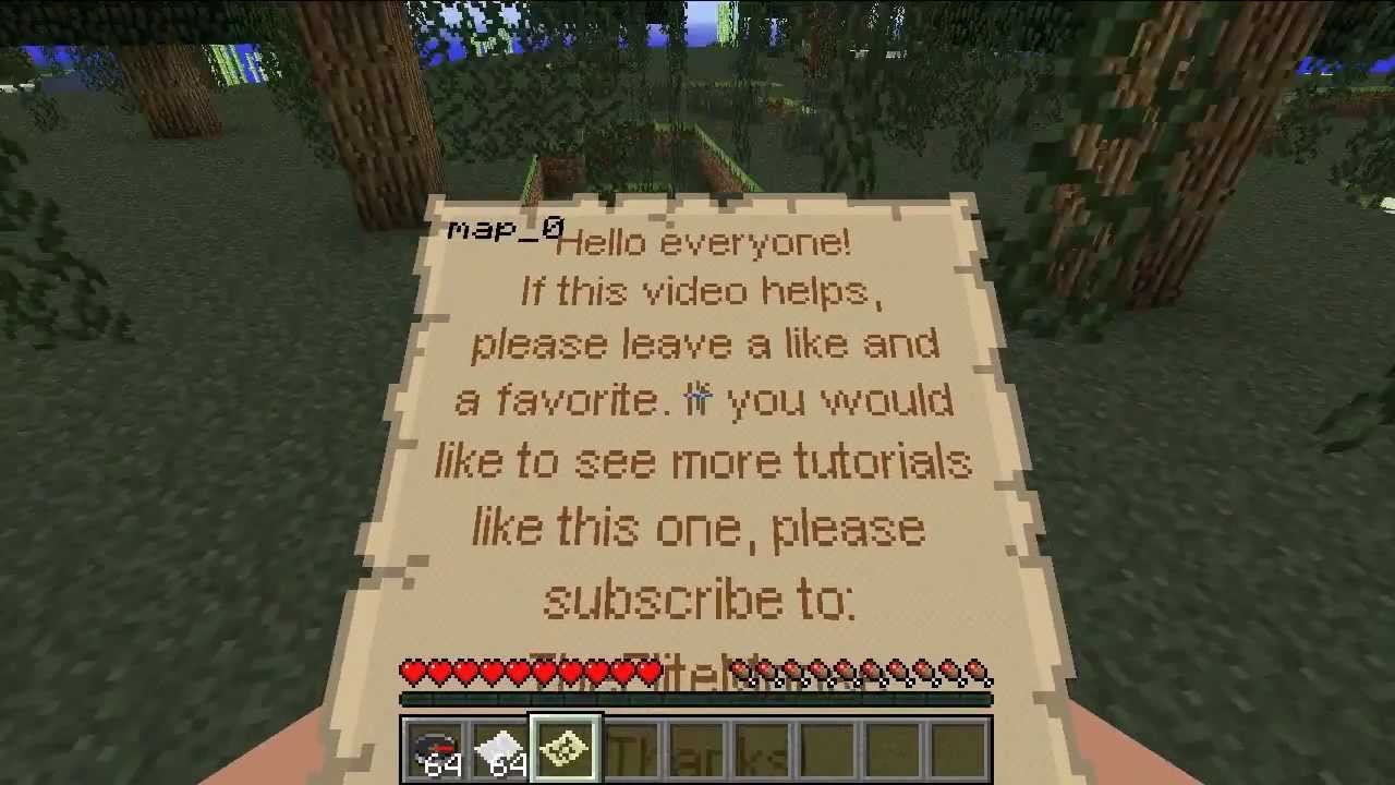 Minecraft How to put text on a map [TUTORIAL]