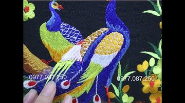 Tranh Thêu Tứ Quý - Tùng Cúc Trúc Mai