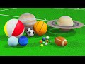 Planets and sports balls Size comparison and names 3D for children baby What If Сomparison Solar Sys