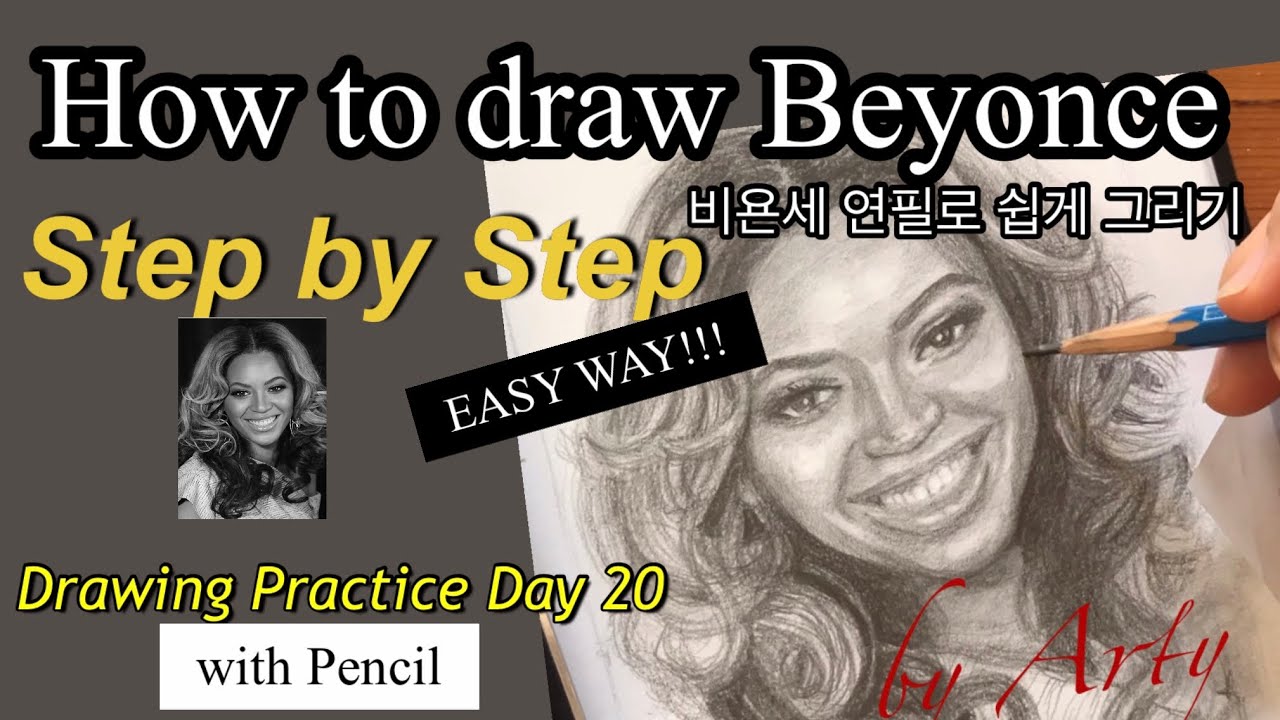 Drawing Beyonce (Singer) with Pencil/ Drawing Process Step by Step ...
