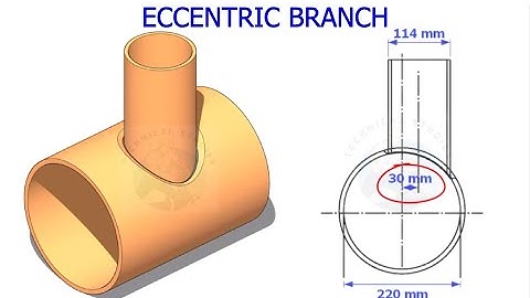 How to layout an eccentric pipe branch