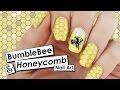 Bumblebee  honeycomb nail art  nail crush  piggieluv  nailed it nz