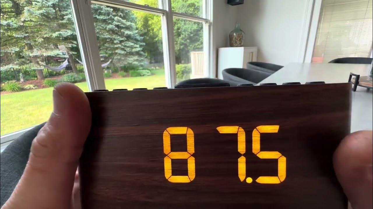 ANJANK Wooden Digital Alarm Clock FM Radio, Fast Wireless Charger