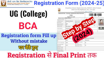 How to Fill CCS University Admission Form 2024-25 | CCSU BCA Registration Form Fill Up 2024