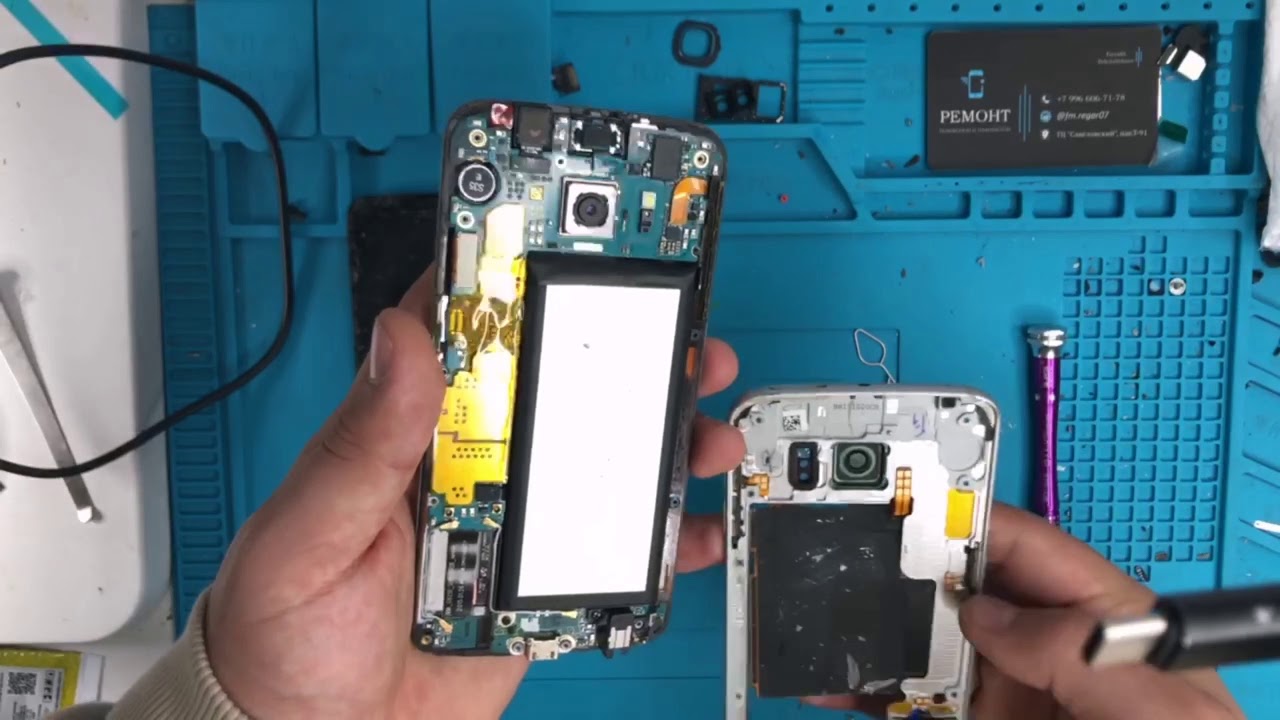 Samsung s6 edge поменять динамик слуховой - YouTube