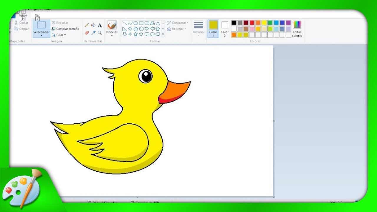 Dibujos Para Niños Con Paint Cómo Dibujar Un Patito Youtube