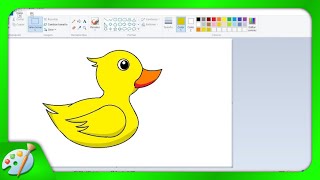 Dibujos en Paint 031  Cómo dibujar un Patito