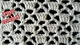 كروشية غرزة صيفى سهلة تصلح لعمل شال نسائى/ بلوزة / مفرش مستطيل وغيرها- Crochet Stitches#يويو كروشية