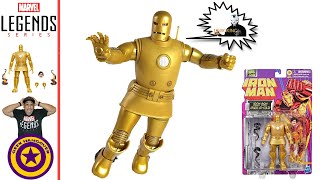 Marvel Legends Model 01 Gold Iron Man Animated Series Retro Cardback Action Figure Unboxing