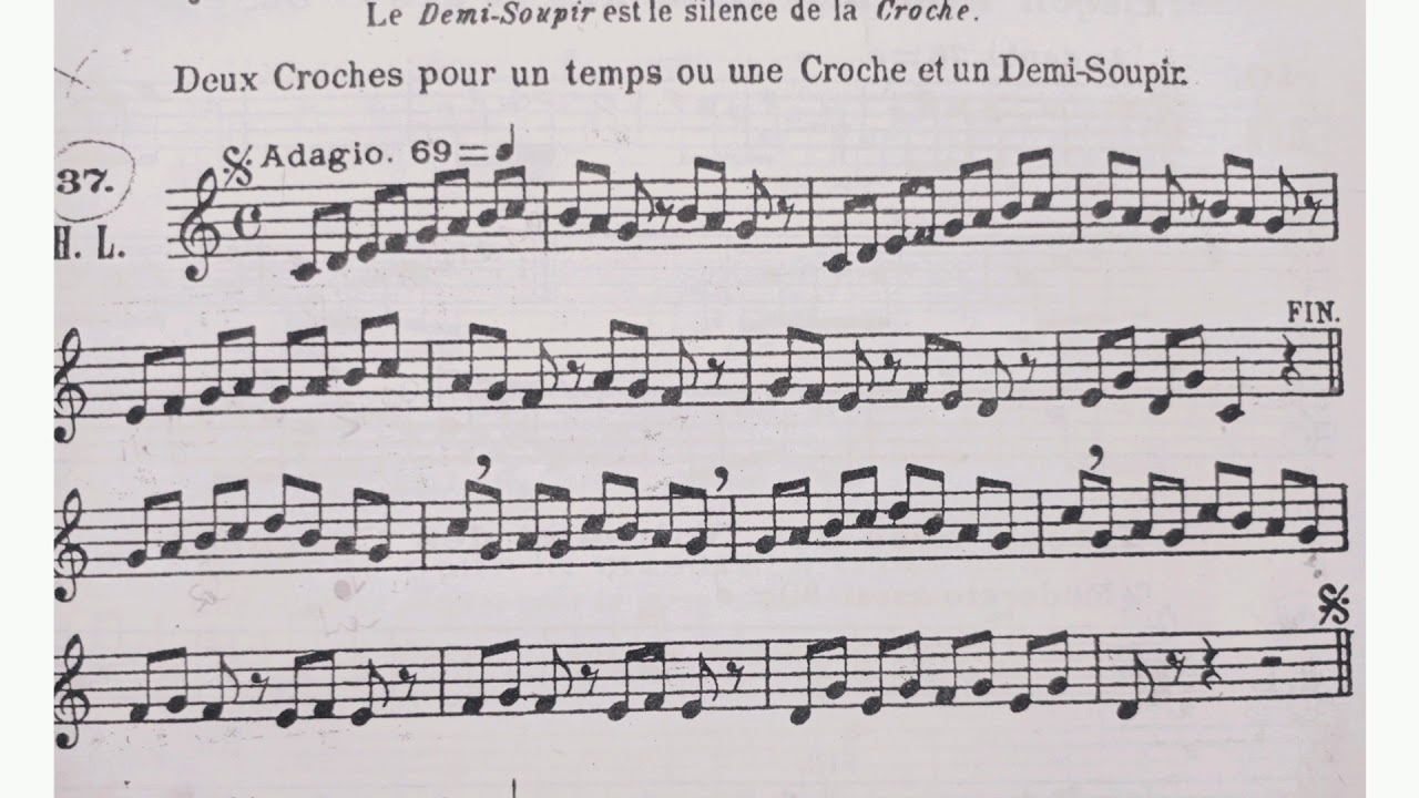lecture du solfège, croches et demi soupire, قراءة الصولفاج،،،(الكروش)
