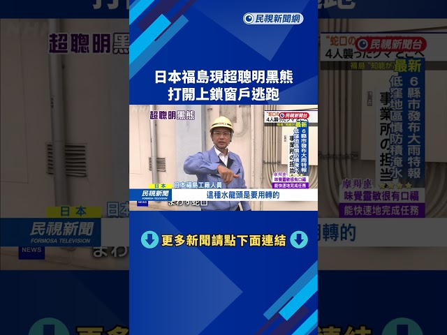 日本福島現超聰明黑熊 打開上鎖窗戶逃跑－民視新聞