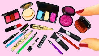 Details 💄💋 How to Make 100% REAL Miniature Makeup / Cosmetic Products - 10 Easy DIY Miniature Doll Crafts Guide