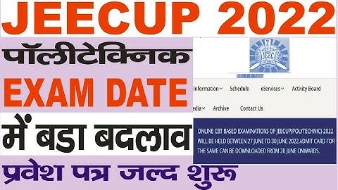JEECUP Polytechnic Change New Exam Date Admit Card 2022/Jeecup Admit card  Available soon