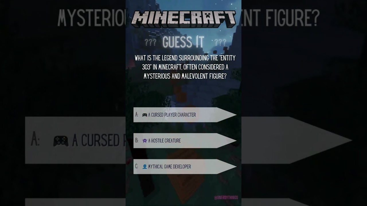 🧠 Comment your answear 🔎 Entity 303 mistery - Mine Tales Trivia - 