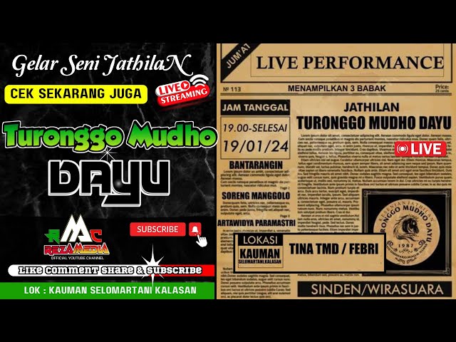 Live TURONGGO MUDHO DAYU 🔴TMD Kuda Lumping Jathilan Seni Jaranan Hari ini Kauman Kalasan 🔰 WNS AUDIO class=