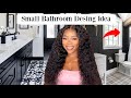 Small bathroom design idea. Clean &amp; decorate my small bathroom with me. Black &amp; white bathroom idea.