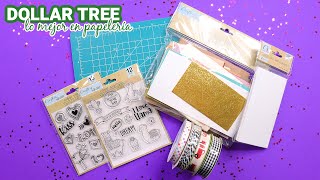 Material para Manualidades en DOLLAR TREE  🖌️🖼️✏️ Tour de Papelería y Haul de material DIY 😍