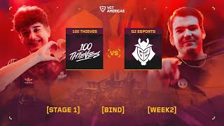 100 Thieves vs G2 Esports - VCT Americas Stage 1 - W2D1 - Map 1