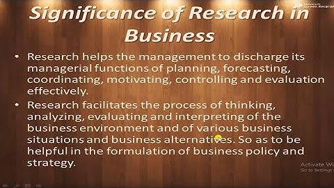 Business Research and it