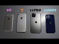 Quick iphone comparison  6s  7  11 pro  12 mini sizedisplay
