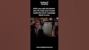 When the Senior Dev Just Reads the Error Message 😭 | Coding Humor