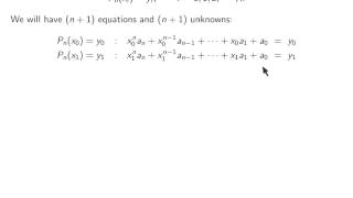 ch2 1: polynomial interpolation, Van der Monde matrix. Wen Shen