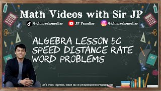 Algebra Lesson 5c - Speed Distance Rate Word Problems (with Upstream and Downstream)