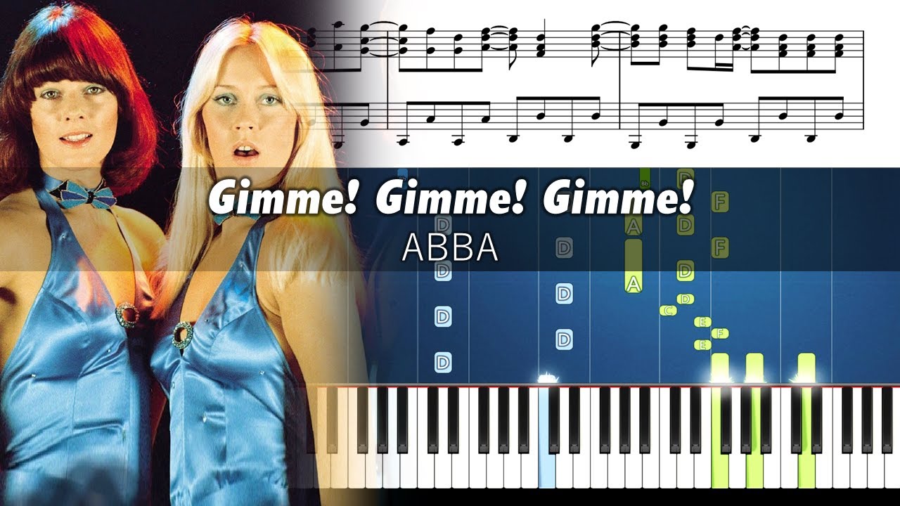 ABBA - Gimme! Gimme! Gimme! - Advanced Piano Tutorial with Sheet Music