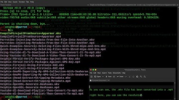 Converting mkv Into mp4 With FFMpeg Using Parrot Linux