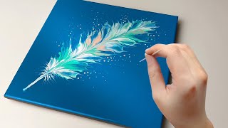 (708) WOW! A beautiful feather |  Easy Painting ideas | Painting for beginners | Designer Gemma77
