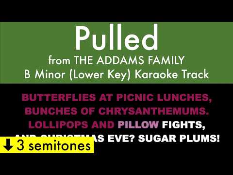 "Pulled" (Lower/Alto Key Karaoke) – The Addams Family (B Minor) | Lyrics on Screen