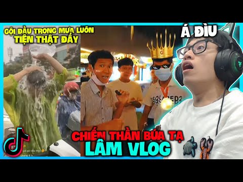 HÙNG AKIRA CƯỜI VỠ BỤNG KHI REACTION TIK TOK QUANG ĐI BÁO GỘI ĐẦU TRONG MƯA VÀ CHIẾN THẦN LÂM VLOG