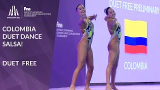 Artistic Swimming Olympic Qualifier - Colombia Duet Free performance 🇨🇴