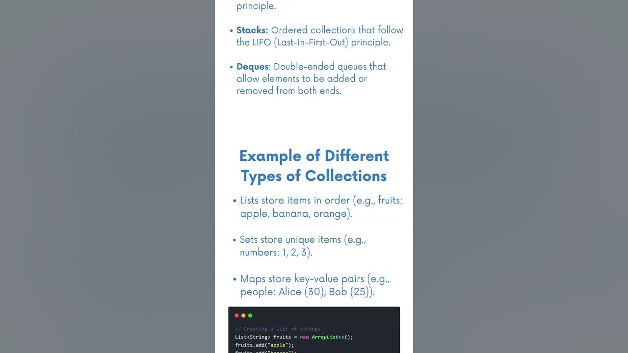 Exploring Java Collections Framework: Lists, Sets, Maps, and More #java ...