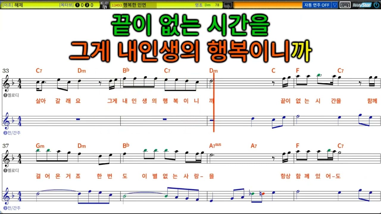 영조 ㆍ행복한인연 ㆍ 여자키 ㆍ악보영상 ㆍ멜로디스타