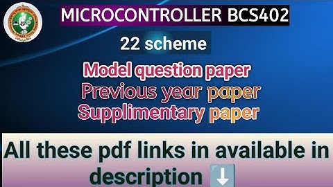 BCS402 Microcontroller | Model, Previous & Supply Question Papers | VTU 4th Sem CSE #VTU #shorts
