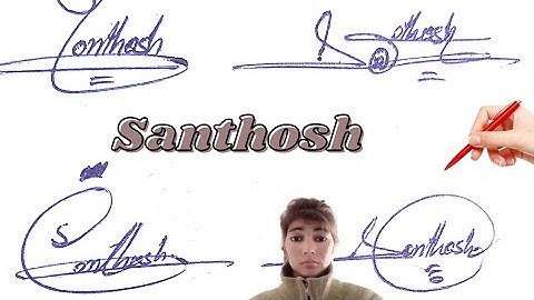 Santhosh name signature style#name  signature with arooj