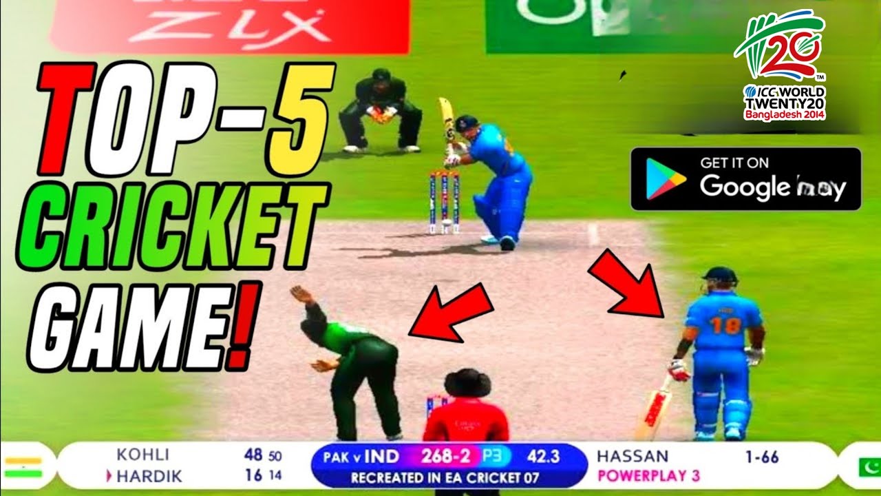 Top-5 BEST Cricket Game for Android & iOS in HIGH Graphics & Features | Realistic Gameplay | 4K