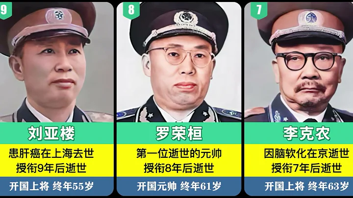 授銜不到十年逝世的開國將帥 - 天天要聞