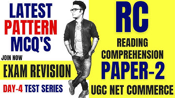 READING COMPREHENSION (PAPER 2 COMMERCE) || UGC NET COMMERCE 2020 || TEST SERIES DAY 4