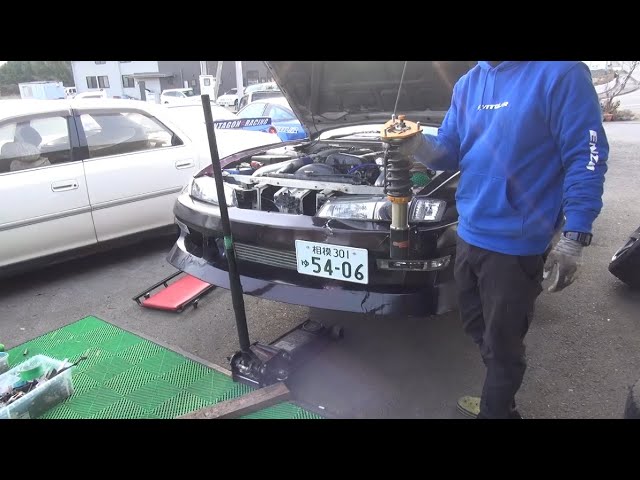 S14シルビア】レーシングギアの車高調取付【Y君②】 - YouTube