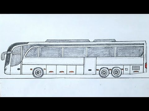 How to draw a bus step by step - YouTube