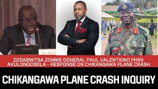 ZODABWITSA ZOMWE RETIRED GENERAL PAUL VALENTINO PHIRI AKULONGOSOLA KU CHIKANGAWA PLANE CRASH INQUIRY