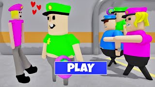SECRET LOVE - POLICE COP KID FALL IN LOVE WITH POLICE GIRL? SCARY OBBY #roblox #obby